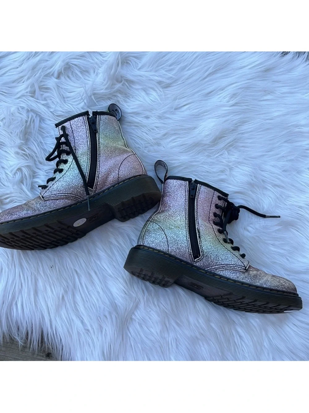 Dr. Doc Martens 1460 Pastel Glitter J Sparkle Boots Kid Size 2 AirWair